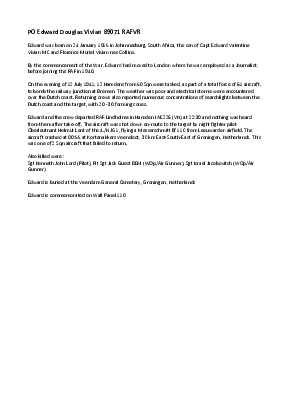 A preview of a PDF biography for Vivian, Edward Douglas